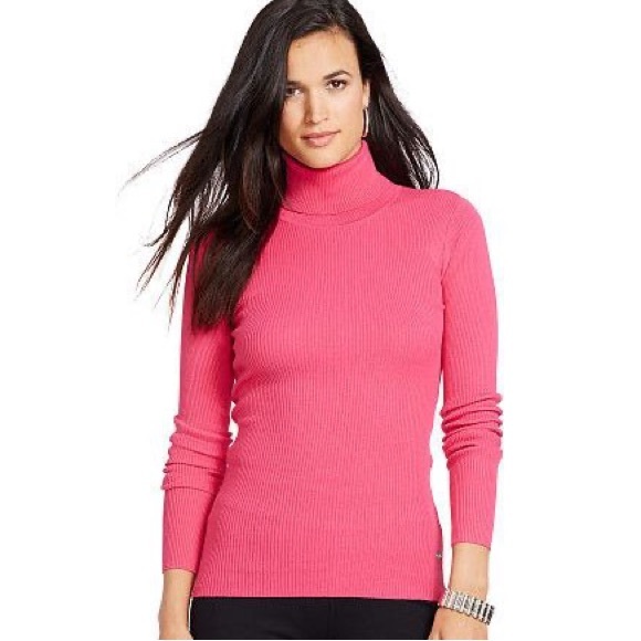 Lauren Ralph Lauren | Sweaters | Ralph Lauren Bubblegum Pink Ribbed  Turtleneck Size L | Poshmark